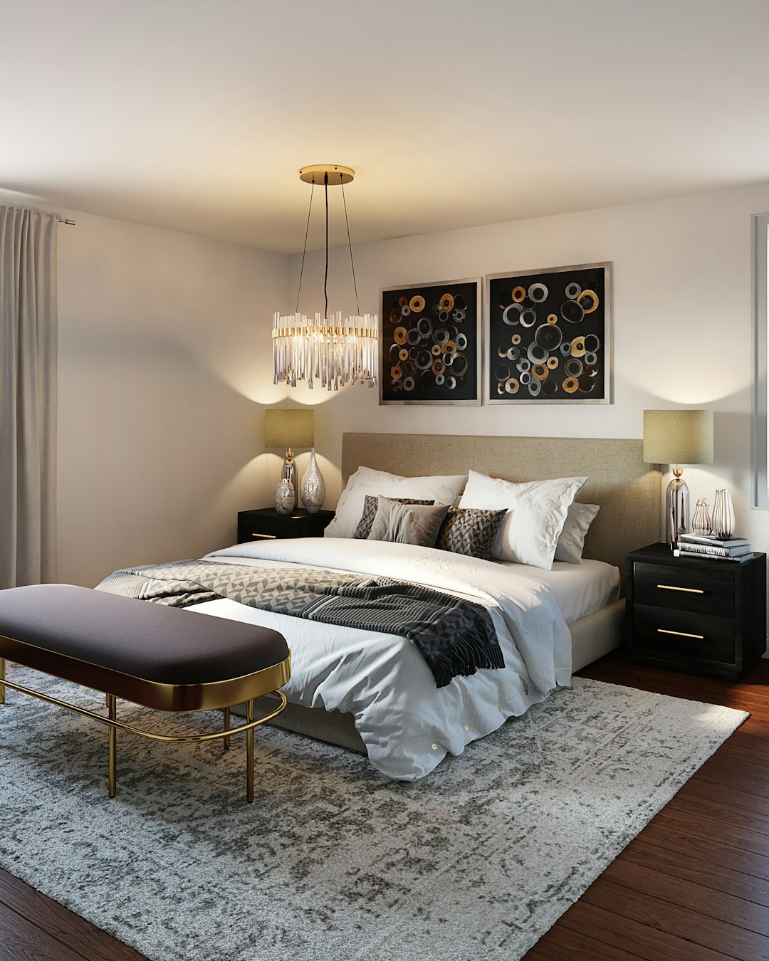 elegant celebrity bedroom